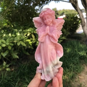 Figurine d'ange sculptée à la main en cristal naturel, pour la guérison par le Reiki et la décoration intérieure, fournisseur en gros de haute qualité - Product Image 6
