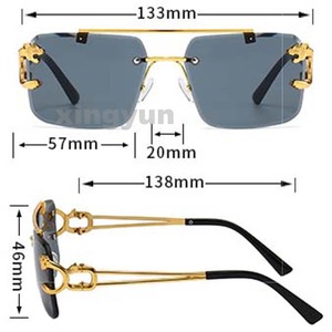 Occhiali da Sole Senza Montatura Quadrati Popolari da Donna Ragazza Idea Regalo Fashion in Metallo - Product Image 4