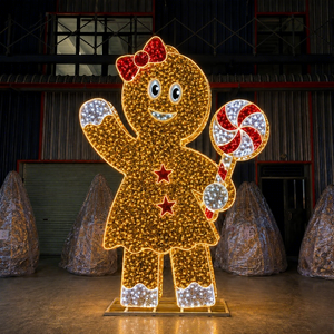 Iluminación Navideña con Figura de Hombre de Jengibre para Calles Temáticas, Promociones Comerciales y Celebraciones Festivas - Product Image 1