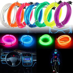 Lampe néon à fil de 1m 2m 3m 5m EL Flexible 6MM Bande lumineuse 3V/5V12V <span class=keywords><strong>LED</strong></span> Tube de corde à coudre Lampe étiquetée Décoration de voiture de fête dansante - Product Image 1