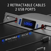 2021-2023 untuk Model 3/Y 4 Interior Kit ABS 1 USB Docking Station 2 Port Pengisian Cepat PD Hub Pengisi Daya USB Mobil Transfer Data