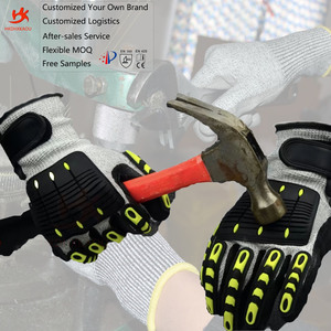 Seviye 5 Darbeye Dayanıklı Mekanik Eldivenler TPR Avuç İçi Yüksek Kaliteli Siyah Güvenlik İş Makineleri Kesme İnşaat Eldivenleri - Product Image 1