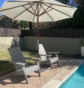 outdoor swimming pool side lounge plastic muskoka chair modern HDPE Resin Adirondack Chair