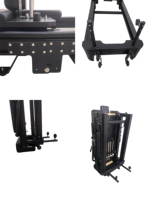 Machine de Pilates Reformer pliable et portable à piste complète en alliage d'aluminium noir, OEM ODM personnalisé pour studio de Pilates à domicile