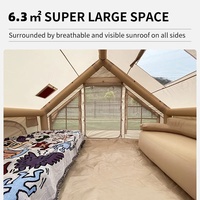 Tente Gonflable de Glamping Extérieur 6,3 m² en Oxford 420D, Étanche et Anti-UV, Montage Facile, Camping 4-6 Personnes