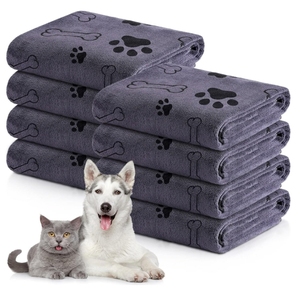 Mikro faser Trocknen Hunde tücher Welpen tuch mit Druck knochen und Pfoten - Product Image 1