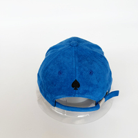 Gorras de Béisbol Personalizadas de 6 Paneles en Gamuza Azul con Letra Bordada en 3D, Gorras de Béisbol Ajustables con Estructura Deportiva y a la Moda