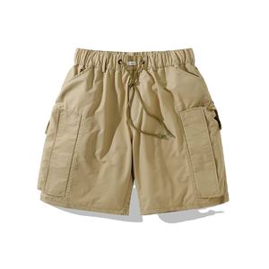 Pantalones cortos holgados para hombre, prendas de vestir de verano 2024, Estilo funcional, ropa de trabajo multibolsillo de Color sólido - Product Image 1