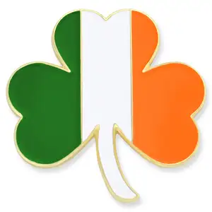 İrlanda bayrağı Shamrock aziz patrick günü mineli yaka rozeti