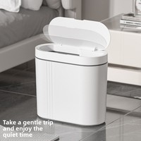Cubo de Basura Inteligente de Inducción de Diseño Moderno para el Hogar, Gran Capacidad, Sensor Automático, Tapa Abatible, Diseño de Espacio Reducido, Cocina, Baño