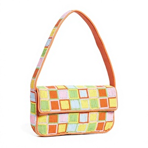 Bolso de Mano Bordado a Mano con Diseño de Ojo Azul de Moda, Forma Rectangular, Tela de Algodón, Artesanía Textil Artística y Elegante - Product Image 2