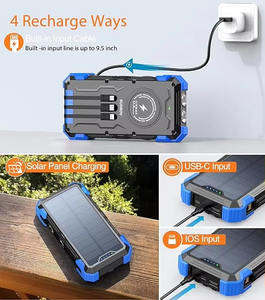 <span class=keywords><strong>Chargeur</strong></span> <span class=keywords><strong>solaire</strong></span> étanche 18400mAh, power bank best-seller, charge rapide sans fil 15W USB-C, 4 ports, lampe torche LED intégrée - Product Image 3