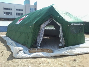 Grande tente d'urgence pour abri de secours en cas de catastrophe, logement temporaire, toile double couche en coton imperméable >3000mm, installation rapide - Product Image 3