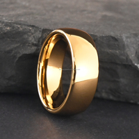 8MM/6MM/4MM/6MM, 18 Karat vergoldete Wolfram-Paar ringe gebogene Oberfläche, Verlobung & Ehering für Männer, Schmuck für Frauen
