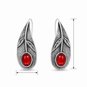 Orecchini retrò con foglie rosse e verdi, regalo per donna per l'uso quotidiano o per feste - Product Image 5