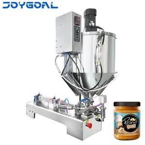 10-100 Ml Semi-Automatische Durian Pasta Pinda Pasta Vloeibare Vulmachine Optionele Verwarming En Roeren