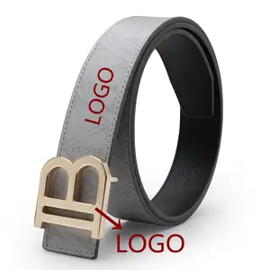 High Quality B Shape Buckle Custom Design Belt Buckle Custom Leather Belt Leather Men Belt Custom