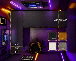 <span class=keywords><strong>Bureau</strong></span> de jeu en forme de L réversible RGB avec éclairage <span class=keywords><strong>LED</strong></span> et étagères de rangement - Product Image 3