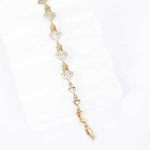 Perhiasan grosir pulsera de corazon a presion wanita 18k sampanye emas disepuh trendi zirconia mahkota bentuk Hati Gelang - Product Image 2