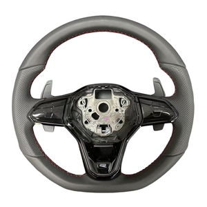Volant pour utilisation pour Volkswagen <span class=keywords><strong>Golf</strong></span> 8 GTI Polo Modification du volant et volant en fibre de carbone alcantara - Product Image 1
