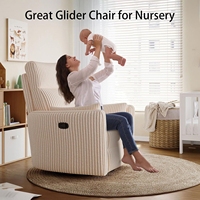 Fauteuil inclinable pivotant à bascule avec chargeur USB, dossier haut, pour chambre d'enfant, salon et chambre à coucher