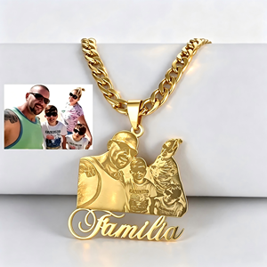 Collana con Ciondolo Fotografico Personalizzato Inciso al Laser, in Acciaio Inossidabile Placcato Oro 18K, Regalo Commemorativo Torques Emotion, OEM/ODM, Vendita all'Ingrosso - Product Image 2