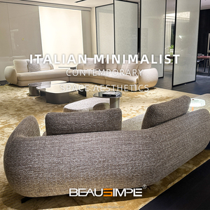 Sofá de Saint-Germain <span class=keywords><strong>para</strong></span> el hogar, sofá de rendimiento angular curvo con sistema modular, juego de sofás de tela Boucle - Product Image 4