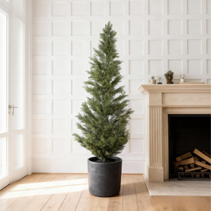 Árbol de Ciprés Artificial Realista de 1.5 m Resistente a los Rayos UV, Maceta de Plástico Negra, Planta Artificial para Interiores y Exteriores, Topiario para Jardín, Navidad - Product Image 2