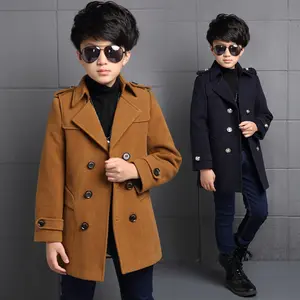 बच्चे सर्दियों लंबी उमड़ना कोरिया शैली घिसना दैनिक पहनने सर्दियों के गर्म औपचारिक लड़कों खाई कोट