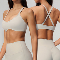 Soutien-gorge de sport respirant à haute élasticité et compression, séchage rapide, dos croisé, pour femme, idéal Pilates, fitness, yoga