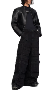 Menbwhite <span class=keywords><strong>pantaloni</strong></span> Cargo oversize per adolescenti giovani uomini angosciati <span class=keywords><strong>bianchi</strong></span> ricamati intrecciati India a buon mercato per gli utenti di cinture da carpentiere - Product Image 4