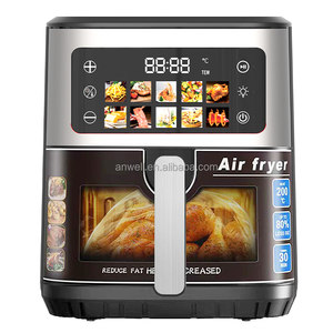 ANWELL Friteuse à air chaud grande capacité en acier inoxydable avec fenêtre de cuisson visible, menu numérique tactile, cuisson saine sans huile - Product Image 4