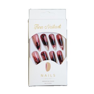 Faux ongles à presser extra longs, style stiletto, motif <span class=keywords><strong>tache</strong></span> de sang, French manucure gothique, réutilisables, amovibles, en acrylique, pour Halloween - Product Image 5