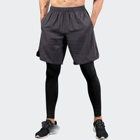 Leggings de compression pour hommes, pantalons de course, shorts de sport pour hommes avec doublure de compression, demi-tailles de compression pour la course à pied