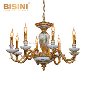 Ottone antico 6-<span class=keywords><strong>teste</strong></span> di Illuminazione A Sospensione Lampadario, Imitato Cigno di Disegno Decorativo Per La Casa di Porcellana Luce Del Pendente - Product Image 6
