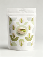 Herbruikbare staande witte kraftpapieren zak met gat voor pistachenoten, voedselverpakking en opslag van snacks voor gedroogd fruit