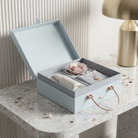Caja de Regalo de Lujo Personalizada Estilo Europeo con Asa Metálica, Empaque Elegante con Ventana Floral en Relieve para Marca de Boutique
