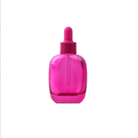 Flacon en verre elliptique fantaisie personnalisé de haute qualité 30ml/50ml - Pipette compte-gouttes pour huile de massage colorée dégradée