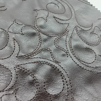 Tissu en cuir PU avec broderie en corde, dentelle décorative, 300 GSM, anti-moisissure et résistant à l'abrasion, pour vêtements de mode, manteaux, vestes