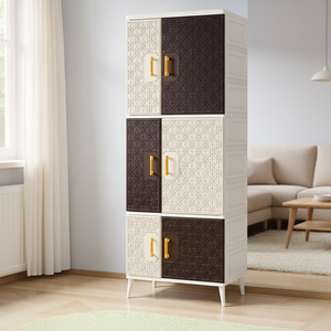 Schlafzimmer 4-Schichtiger Moderner Kunststoff-Kleiderschrank Kleiderorganizer Langlebig Modisch Große Kapazität Tragbarer Kleiderschrank Kleideraufbewahrung - Product Image 5