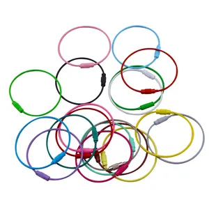Wire Keychains 2mm 6.1 zoll Assorted Colored DIY Cable Loops Stainless Steel Beadable Key Ring für Hanging Luggage Tag Keyrings