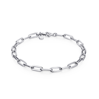 Bracelet Minimaliste en Or 14K Certifié IGI/GIA, Maillons Rectangulaires en Or Massif Poli Miroir, Bijou Quotidien Luxe Éclatant