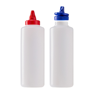 Bouteilles à condiments en plastique HDPE de 250 ml (12 oz) avec bouchon à clapet personnalisé, bouteilles à sauce en plastique - Product Image 5
