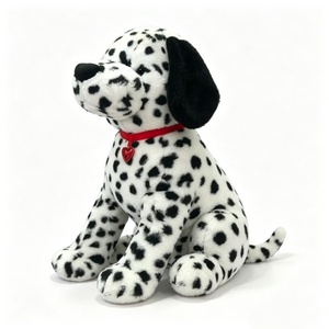 Peluche Dalmatien personnalisée noir et blanc à pois, peluche Dalmatien assis avec collier en forme de cœur, adorable cadeau en peluche pour chien - Product Image 4