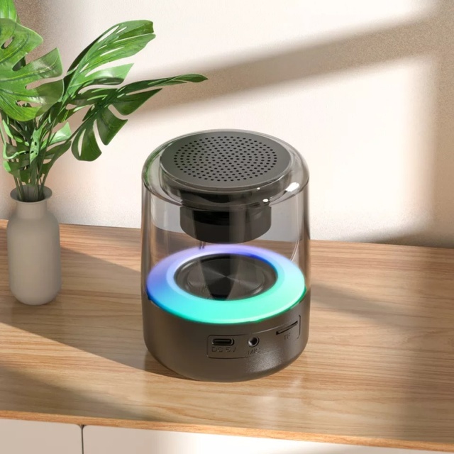 TWS 3D Stereo Surround RGB LED Wireless Speaker with Long Battery Life Mini Portable for Computer & Outdoor Use