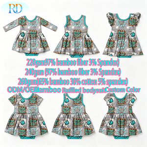 Vestido <span class=keywords><strong>de</strong></span> Color Sólido para Bebé Niña con Pantalones Cortos Incorporados, Mono con Volantes <span class=keywords><strong>de</strong></span> Fibra <span class=keywords><strong>de</strong></span> Bambú, Vestido Informal <span class=keywords><strong>de</strong></span> Verano, Color Personalizado - Product Image 5