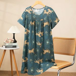 Nuova <span class=keywords><strong>Camicia</strong></span> <span class=keywords><strong>da</strong></span> <span class=keywords><strong>Notte</strong></span> Estiva <span class=keywords><strong>da</strong></span> Donna, Casual, Sottile, a Maniche Corte, con Scollo a V, Stampa alla Moda, Comoda per Casa - Product Image 6