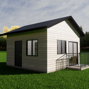 현대 100 M2 라이트 스틸 조립식 빌라 100% 유리 판매 미니 조립식 주택 키트 쉬운 구조 작은 Casas - Product Image 3