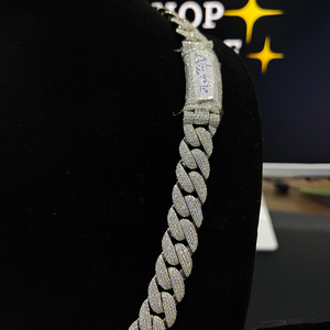 Cadena Cubana de Lujo de 15 mm con Incrustaciones de Moissanita VVS, Cierre Personalizado, Joyería Hip Hop, Chapado en Oro, Collar Cubano Premium para Hombre y Mujer - Product Image 4