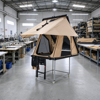 Tente de toit rigide triangulaire en aluminium pour 2 personnes, 4 saisons, imperméable, pour SUV, camion, 4x4